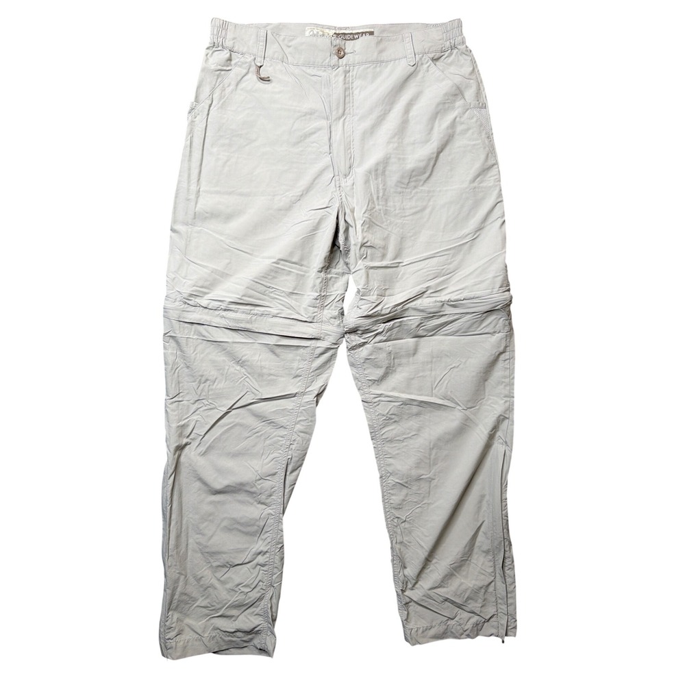 Cabela's Guidewear Convertible Pants Mens M L30 Zip Off Gray UPF 40 Hiking GXII